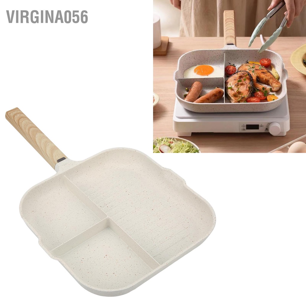 Có thể bán buôn Chảo chiên 3 trong 1 Hợp kim nhôm có vách ngăn chống dính trứng nhà bếp đa năng cho bữa sáng Virgina056 Hàng giao ngay