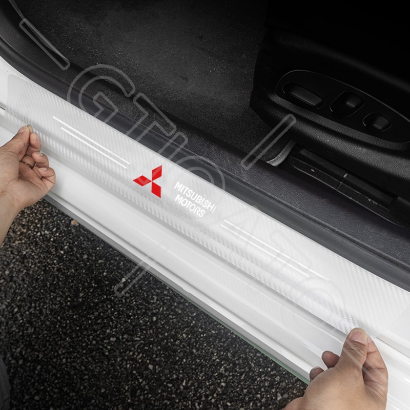 GTIOATO 4 Chiếc Trong Suốt Sợi Carbon Dán Xe Dán Cửa ô Tô DáN ChốNg XưỚC Ô Tô Bảo Vệ Bậc Cửa Xe Hơi Phụ KiệN Xe HơI Cho Mitsubishi Xpander Attrage Outlander Mirage Triton Pajero Xpander Cross