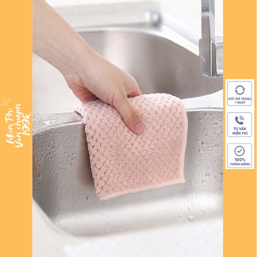 Khăn Lau Nhà Bếp, Lau Bát Siêu Thấm Loại To 25 X 25cm 2057