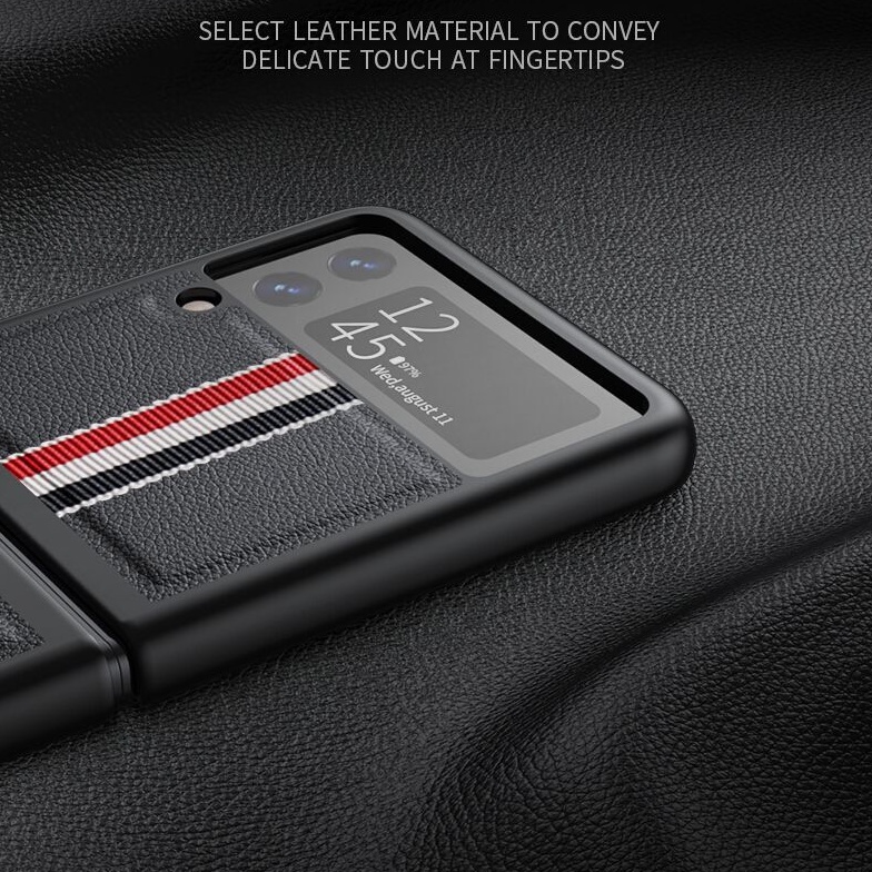 Ốp Điện Thoại Da Nắp Gập Phong Cách Doanh Nhân Chống Rơi Cho Samsung Galaxy Z Flip 3