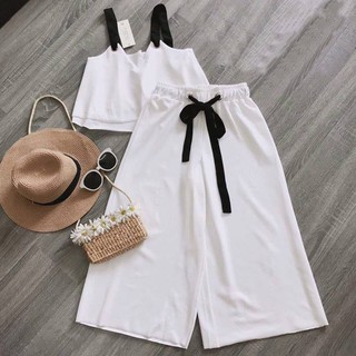 Set áo 2 dây quần ống rộng