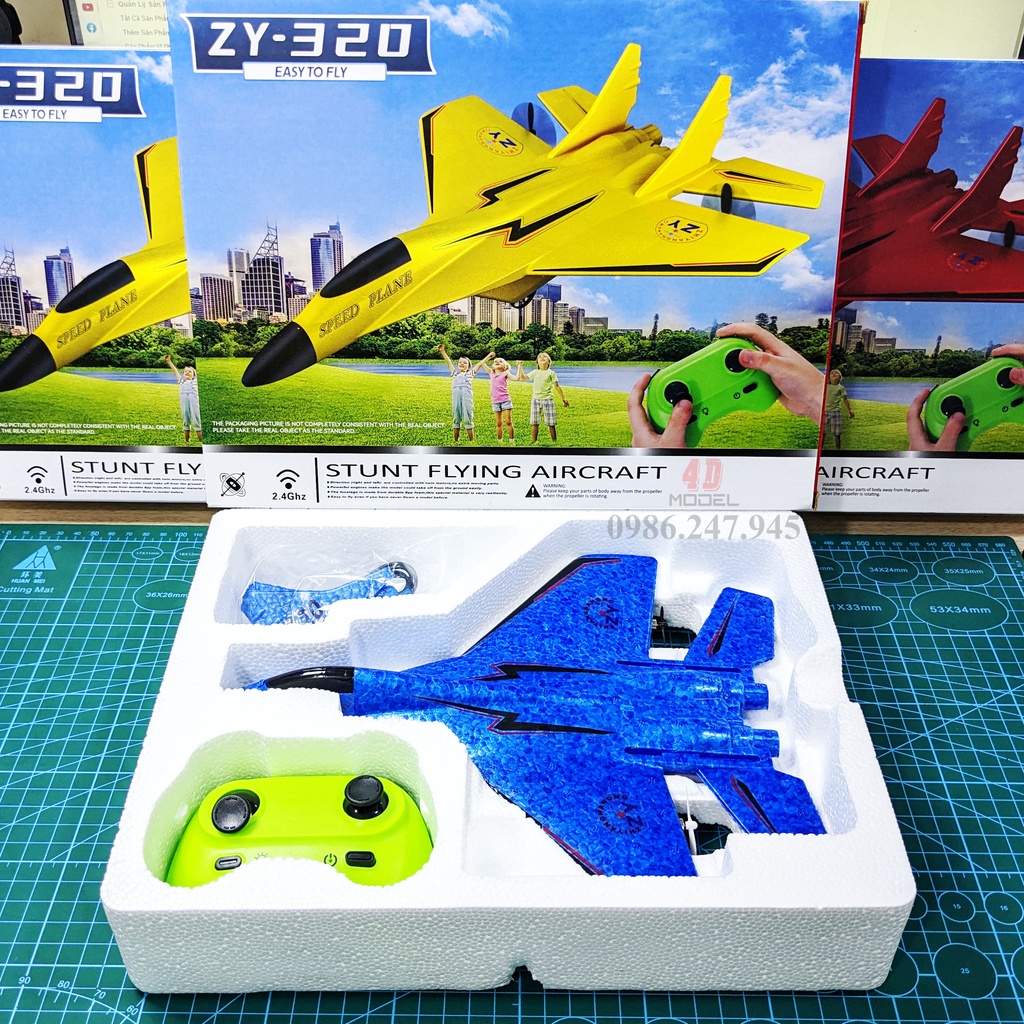 Máy Bay Điều Khiển Từ Xa Zy320. Xốp dẻo EPP siêu bền. Pin bay 10 phút, Size 29*21*8CM. Điều khiển 2 kênh, Xa 150m