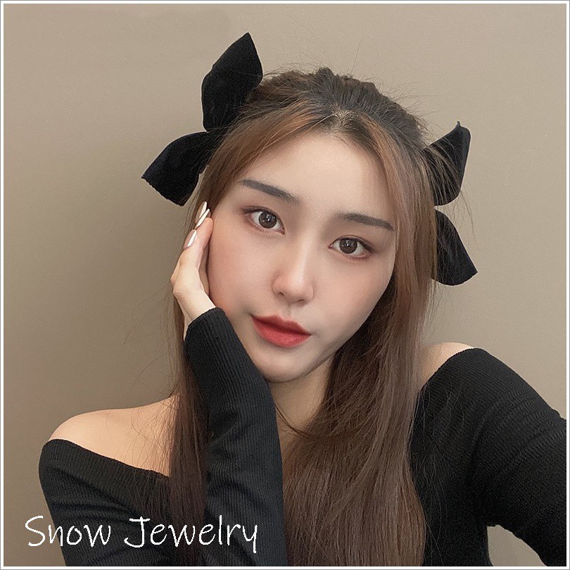 Kẹp tóc nơ đen cài 2 bên kẹp tóc nơ Jisoo