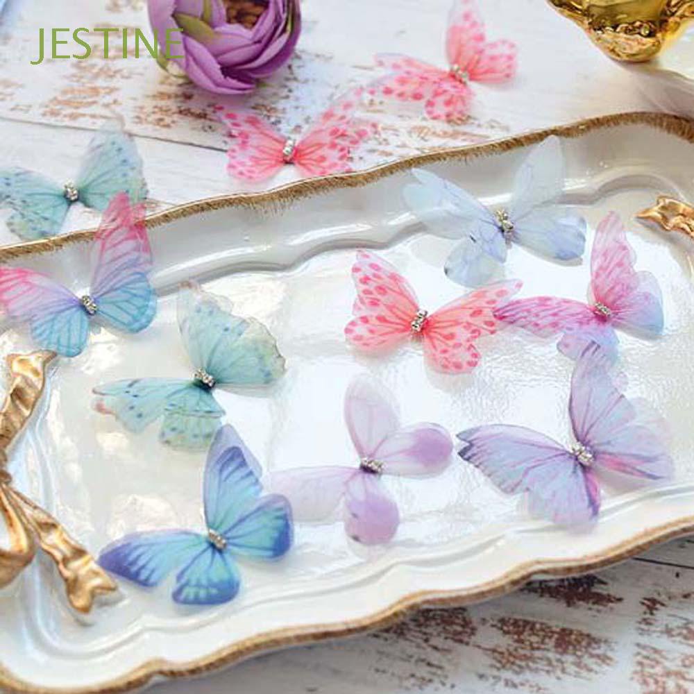 Set 20 Miếng Vải Organza Hình Bướm 3d Nhiều Màu Dùng Để Trang Trí Quần Áo / Nón / Áo Thun Diy
