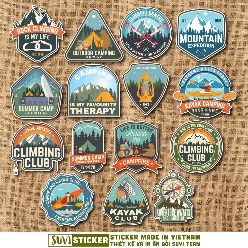 50 Sticker Vintage Travel chống nước sticker dán mũ bảo hiểm, laptop, điện thoại, đàn guitar, vali. MSP: NS32