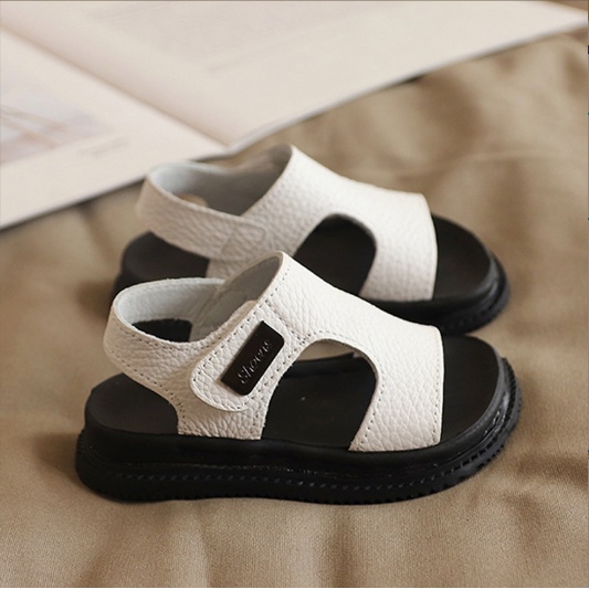 Form nhỏ Sandal AHASHOP888 Hở Mũi Da Trơn Đế Siêu Mềm Phong Cách Hàn Quốc Cho Bé Trai K152