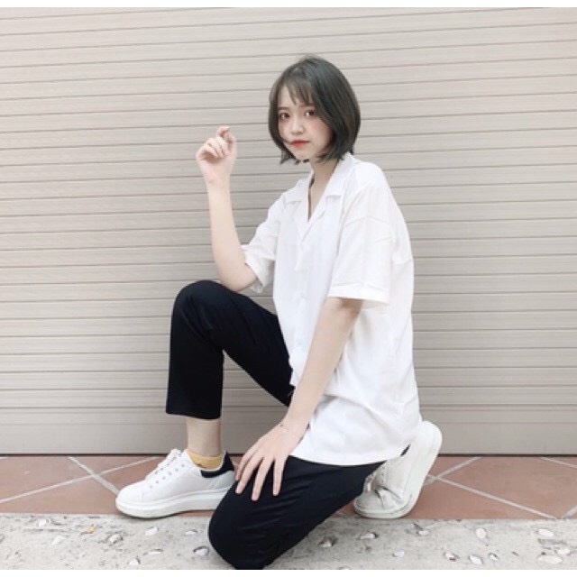 Áo Sơmi trơn from rộng, Sơ Mi chất lụa mềm | BigBuy360 - bigbuy360.vn