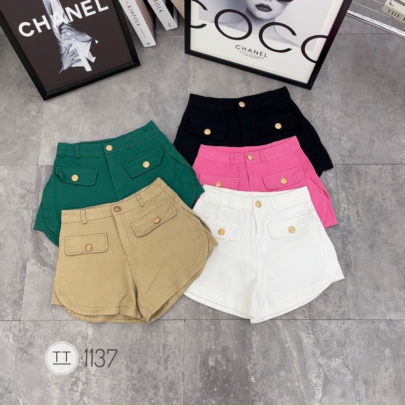 QUẦN SHORT THÔ GIẢ BÒ CÚC TÚI NẮP QUẢNG CHÂU MS17787