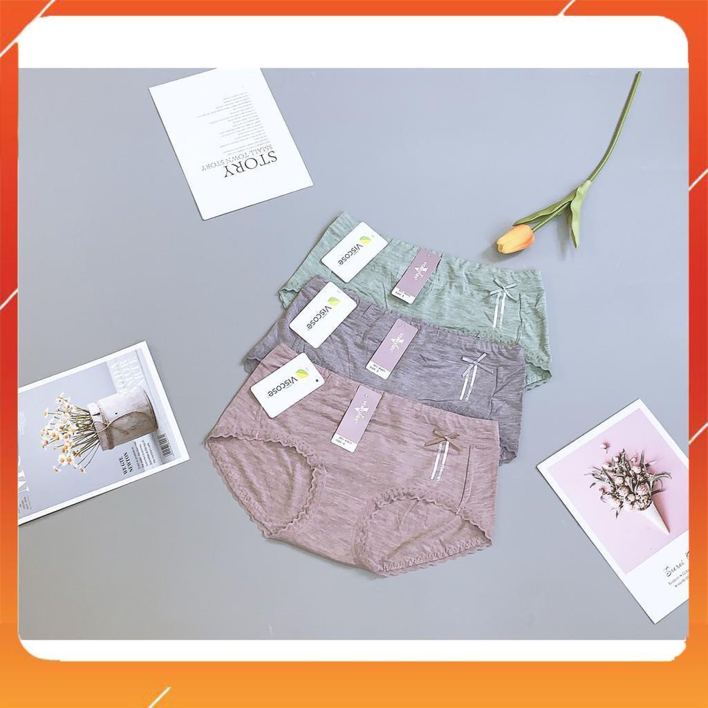 Quần lót nữ cotton đũi cao cấp kháng khuẩn mềm mại thấm hút mồ hôi mix nơ lệch Q2321