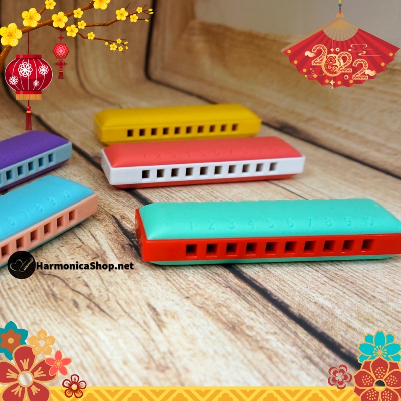 Kèn Harmonica 10 lỗ sắc màu cho bé hiệu Kongsheng
