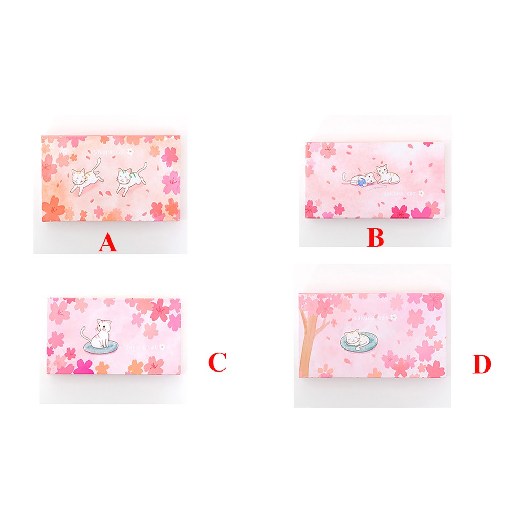 Set 480 Giấy nhớ - giấy ghi chú Sakura cat siêu đáng yêu - Có Hộp đựng cao cấp