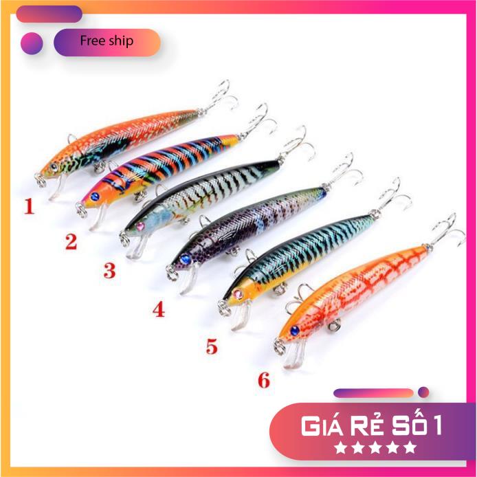 🐠 Mồi câu lure Minow sọc dài 9,5cm nặng 8g nhạy cá 🐠