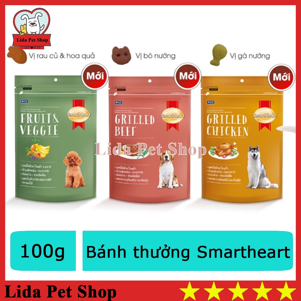 Bánh Snack SmartHeart 100gr bánh thưởng Cho Chó mèo thức ăn thưởng cho chó  - Lida Pet Shop