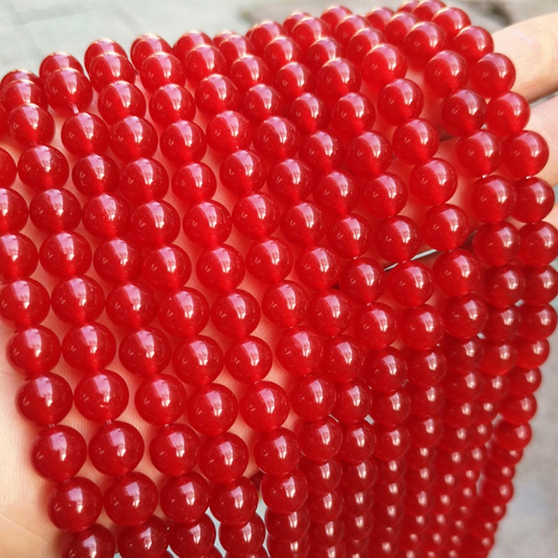 [DQ01] Phụ kiện trang sức (DIY) - Đá bán quý tự nhiên 8mm Chalcedony