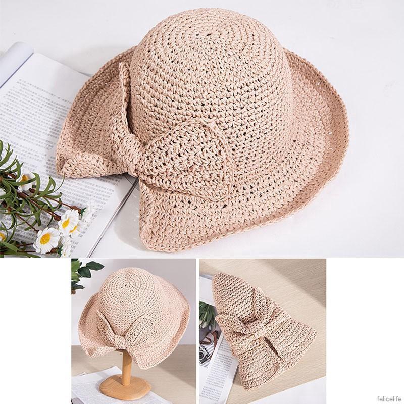 Nón cói tai bèo đính nơ phong cách vintage dành cho nữ