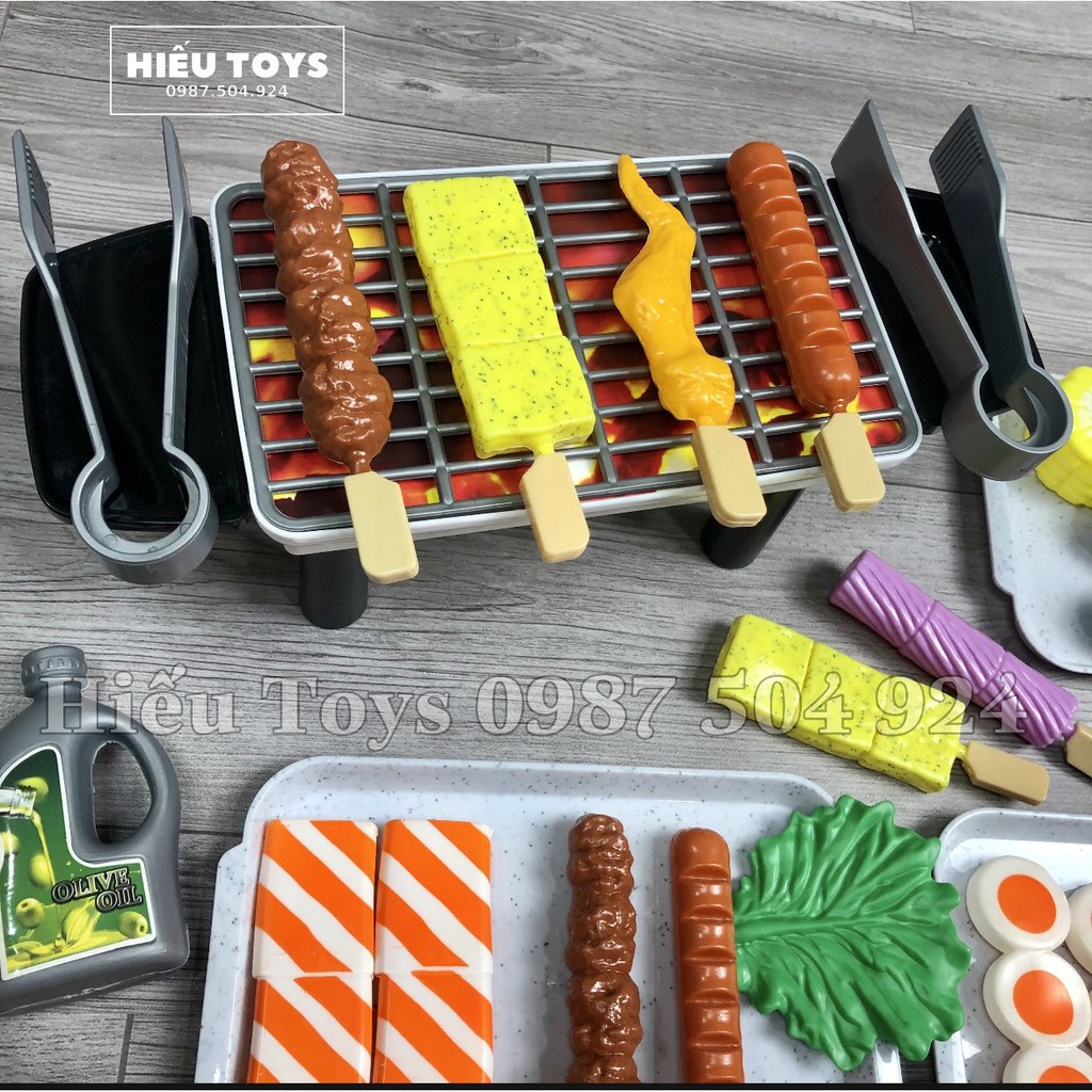 Bộ Đồ Nướng BBQ  58 Chi Tiết Chất Nhựa ABS Cao Cấp Màu Sắc Như Thật Đồ Chơi Cho Bé Gái
