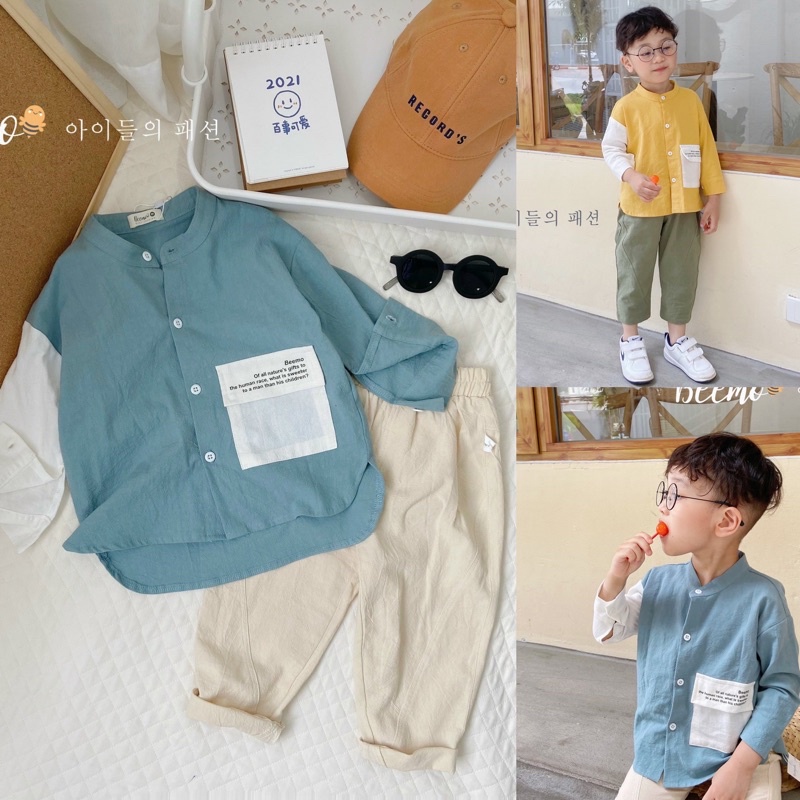 Set sơ mi xuất Hàn bé trai