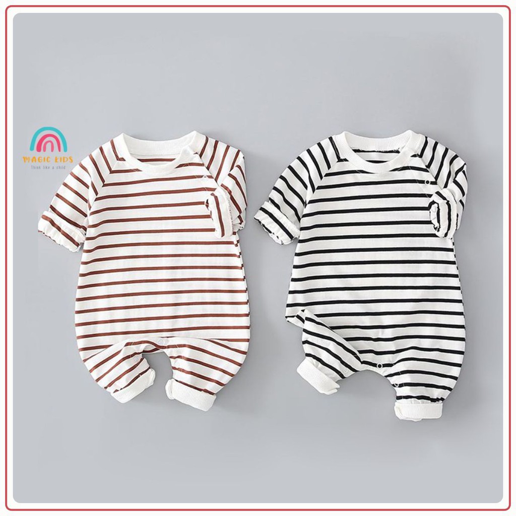 Bộ body dài tay kẻ ngang mềm mại cho bé BL20008 - MAGICKIDS