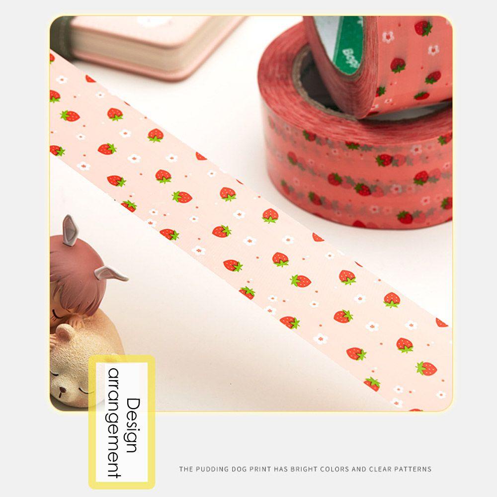 Cuộn Băng Keo Dán Gói Quà In Họa Tiết Trái Dâu