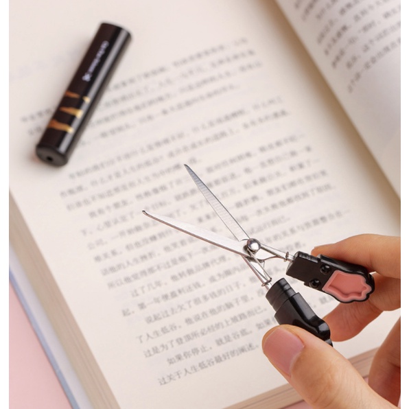 Kéo cắt giấy cầm tay, kéo bấm hình chân mèo dễ thương