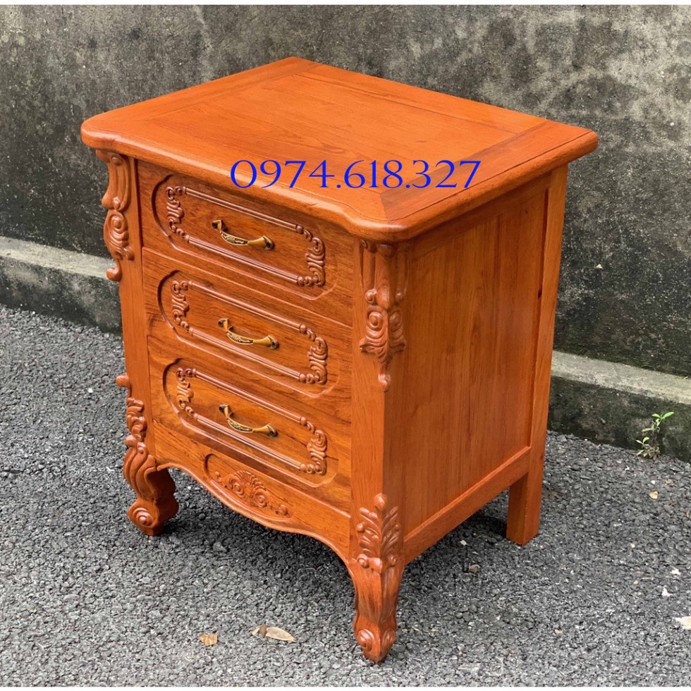Tủ Táp Đầu Giường 3 Ngăn Kéo Gỗ Hương