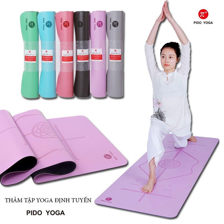 Thảm PU Định Tuyến Pido Yoga Cao Cấp ( Tặng kèm Túi 100k )