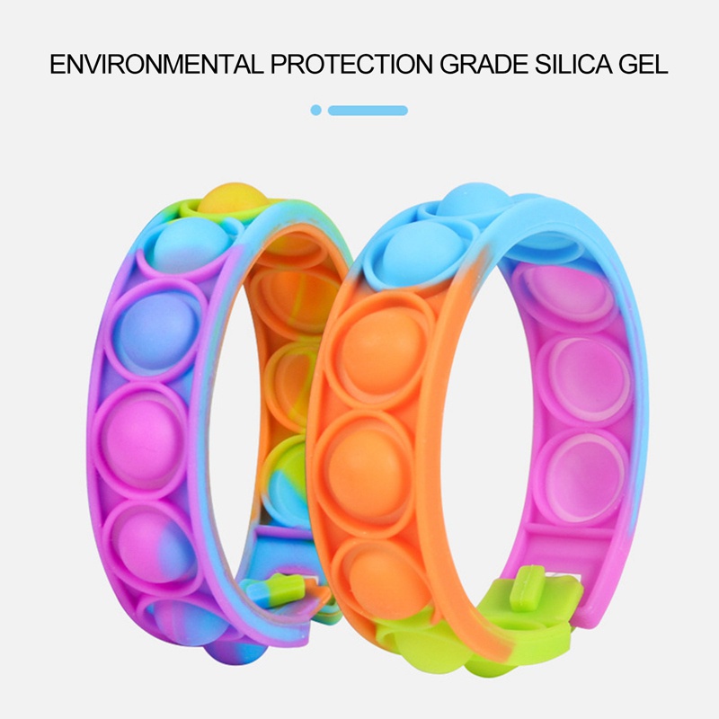 Vòng tay phối đồ chơi nhấn bong bóng giảm căng thẳng bằng silicon