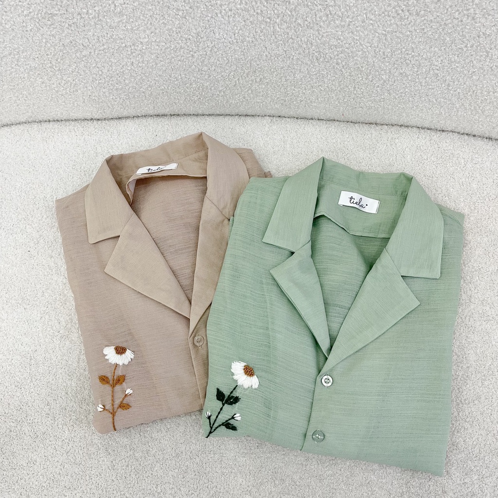 TIELA Áo sơ mi thêu hoa cúc - Minie Shirt
