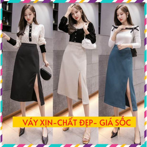[Chân váy công sở] [Chân váy dài] Chân váy dài Ulzang- Chân váy nữ xẻ tà phong cách Hàn Quốc