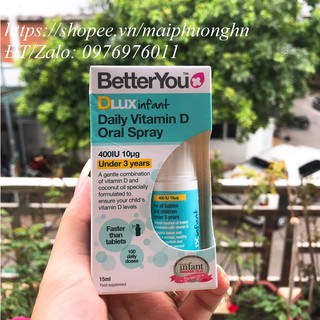 D3 dạng xịt tiện lợi cho bé DLUX của Anh 15ml