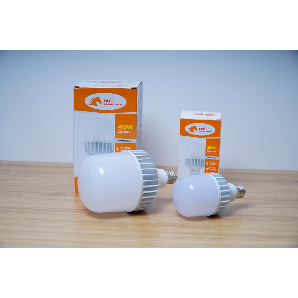 Bóng đèn Led Bulb nhôm cao cấp 20w, 30w, 40w, 50w đủ công suất, đui E27, tản nhiệt nhôm, ánh sáng trắng