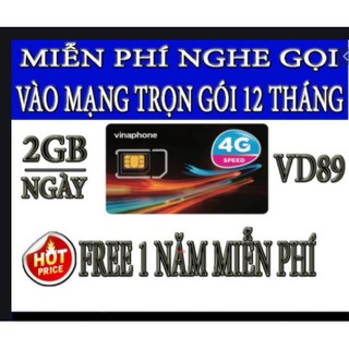 SIM VD89 -720GB  ( Miễn Phí Data ) và Gọi Miễn Phí -Sản phẩm Từ 6 đến 12 Tháng Không Cần Nạp Tiền