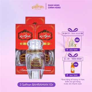 Nhụy Hoa Nghệ Tây Saffron Bahraman 3 hộp 1gram hộp