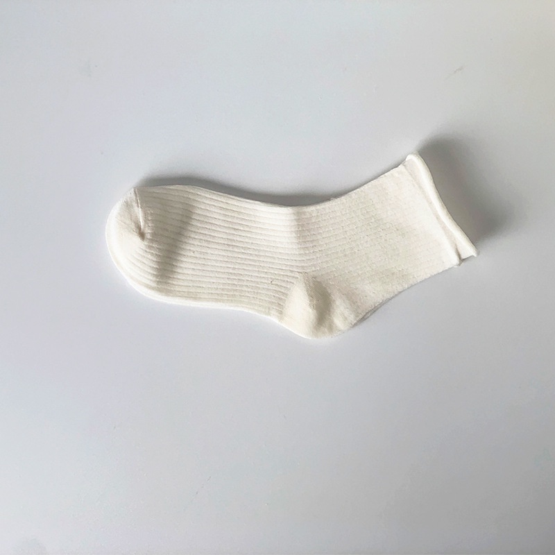 Vớ cotton Phối Ren Mỏng Màu Trơn Dễ Thương Phong Cách Nhật Bản