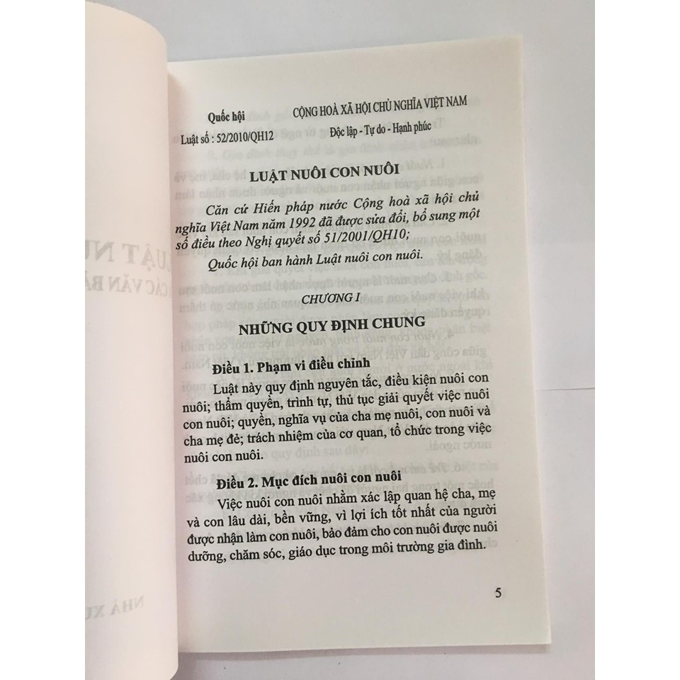 Sách - Luật Nuôi con nuôi và các văn bản hướng dẫn thi hành