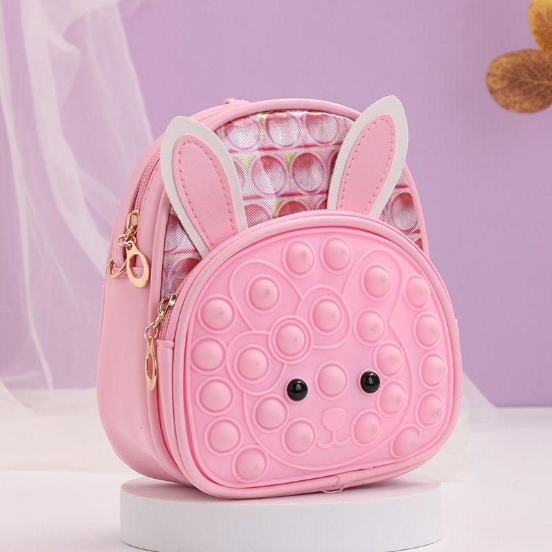 Ba Lô Đi Học Mini Hình Thỏ Có Nhạc Kích Thước 18*16CM