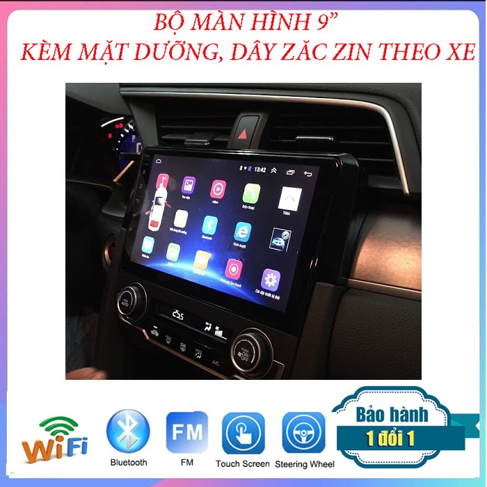 Bộ màn hình Android cho xe HONDA CIVIC 2018-2019,định vị GPS, ra lệnh giọng nói-man hinh dvd xe oto,camera lùi cho xe
