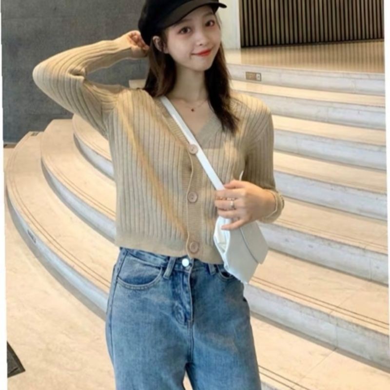 Áo khoác len cardigan tăm phối khuy xinh xinh [ Quảng Châu | BigBuy360 - bigbuy360.vn