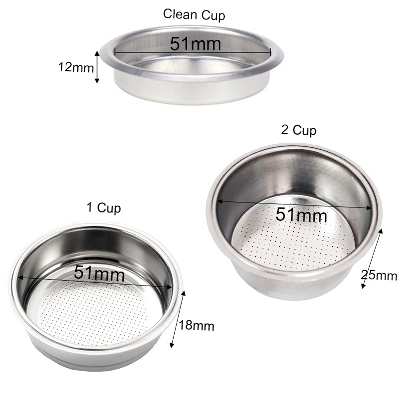 Cốc Lọc Cà Phê 51mm 58mm Không Nén 21g 15g