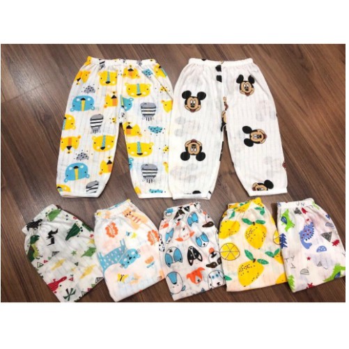 Set 5 quần dài cotton giấy cho bé từ 0-15 tháng tuổi ( HÀNG VIỆT NAM)