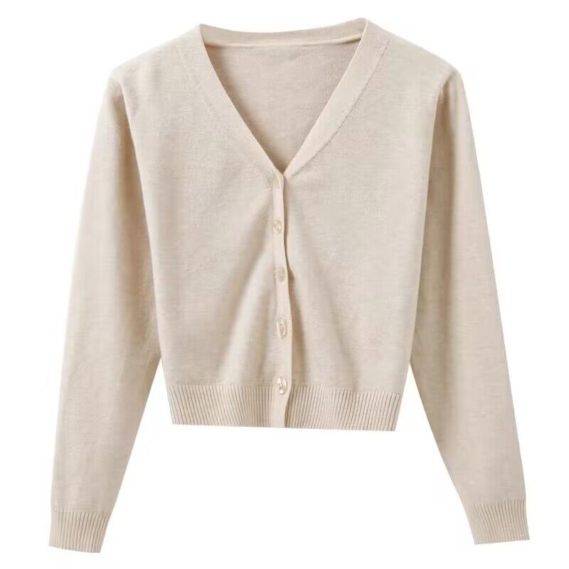 NZN Áo len dệt kim dài tay màu trơn dành cho nữ