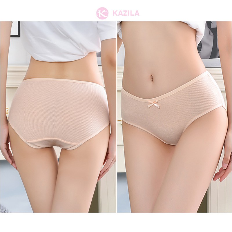Quần lót nữ cotton cao cấp trơn kẻ sọc, quần lót cotton kháng khuẩn co giãn 4 chiều thoáng khí Kazila QLH79 | BigBuy360 - bigbuy360.vn
