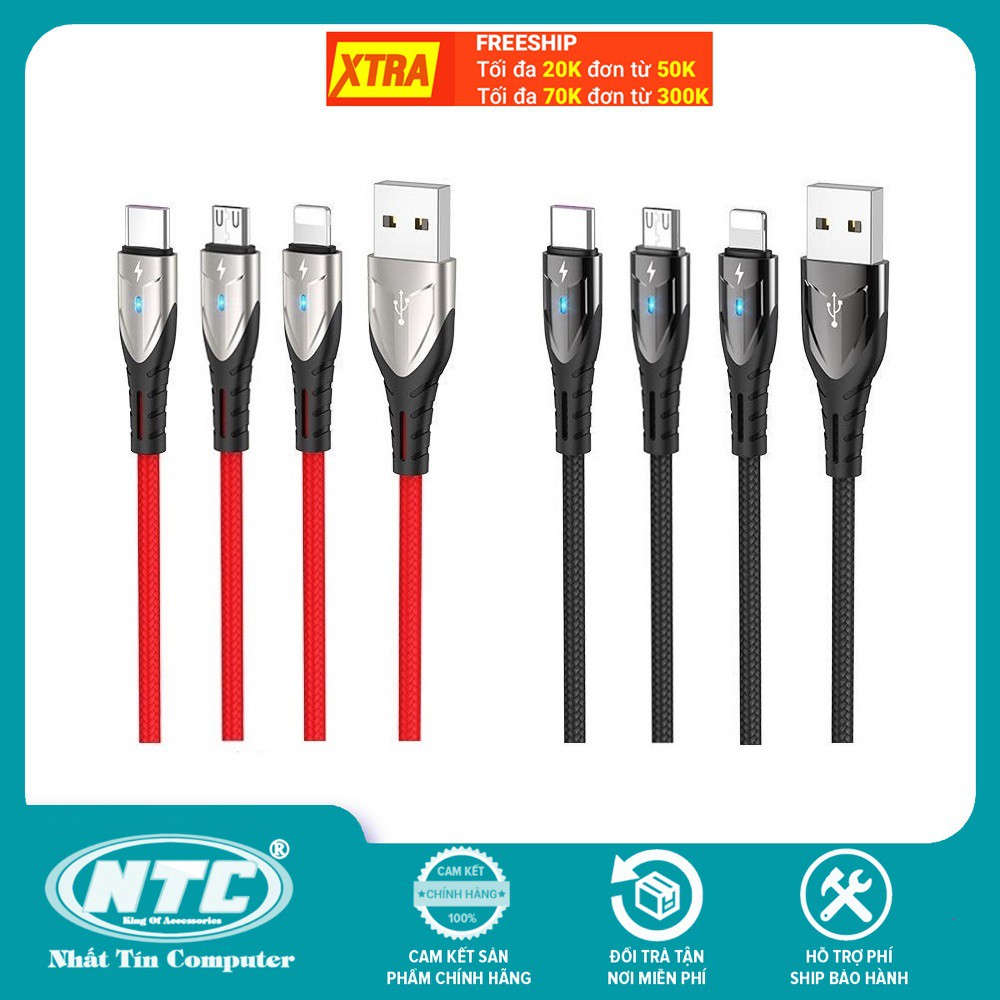 CÁP SẠC 3 CỔNG MICRO-USB / TYPE-C / LIGHTNING HOCO U14