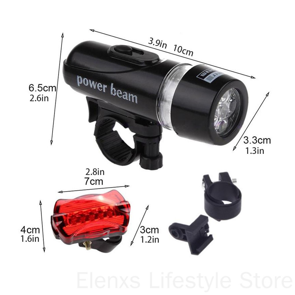 Bộ đèn pha LED trước và sau đạp kèm phụ kiện chuyên dụng cao cấp