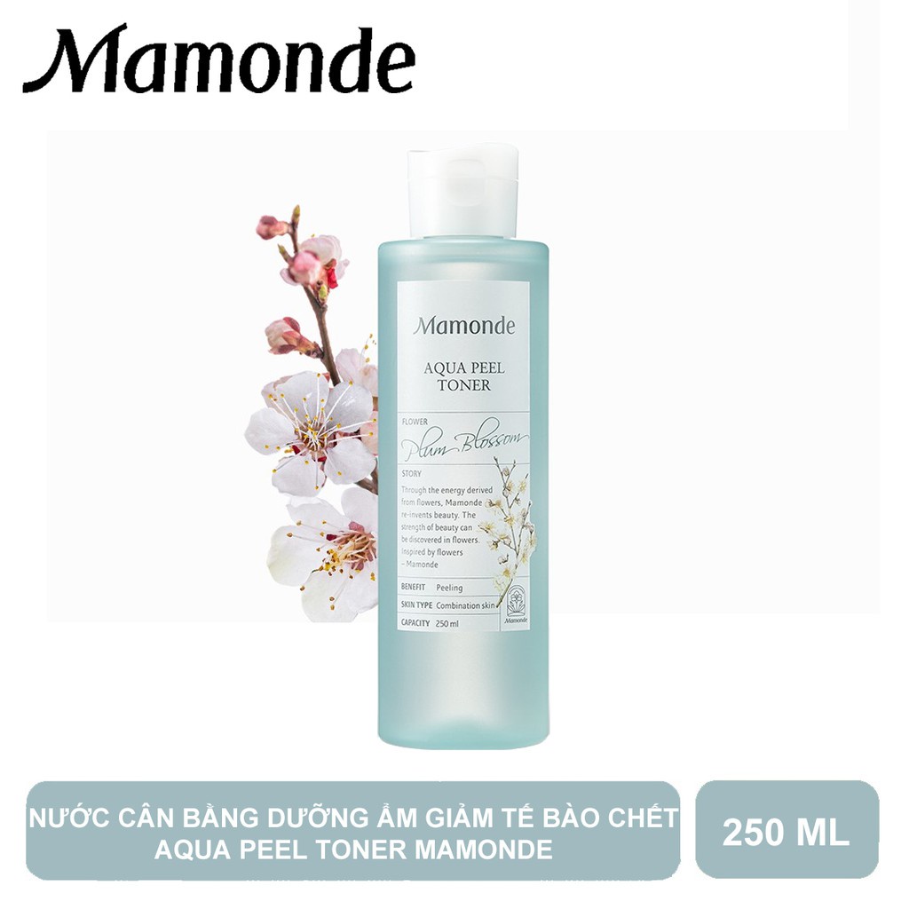 Nước Cân Bằng Mamonde Loại Bỏ Da Chết Cho Da Hỗn Hợp 250ml Aqua Peel Toner