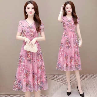 Đầm voan lụa nữ cao cấp mềm mát hoạ tiết thanh lịch QCNP4215