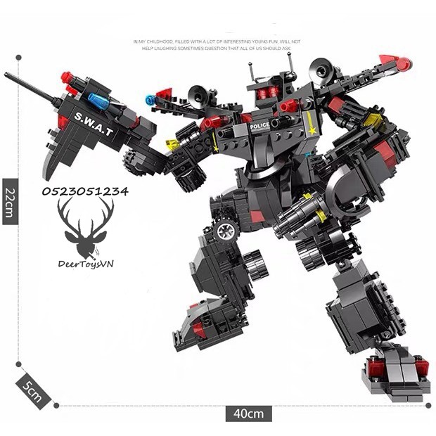 [900 CT-TÚI BÓNG] BỘ ĐỒ CHƠI XẾP HÌNH LEGO CẢNH SÁT, LEGO OTO, LEGO ROBOT, LEGO THUYỀN, LEGO TRỰC THĂNG, LEGO XE SWAT