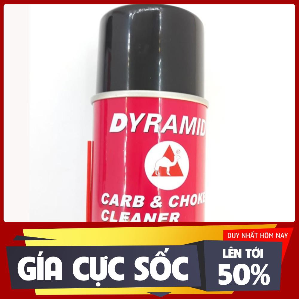 Xịt Chế DYRAMID, Bình Xịt Rửa Chế Hòa Khí Ô Tô Xe Máy 450ml