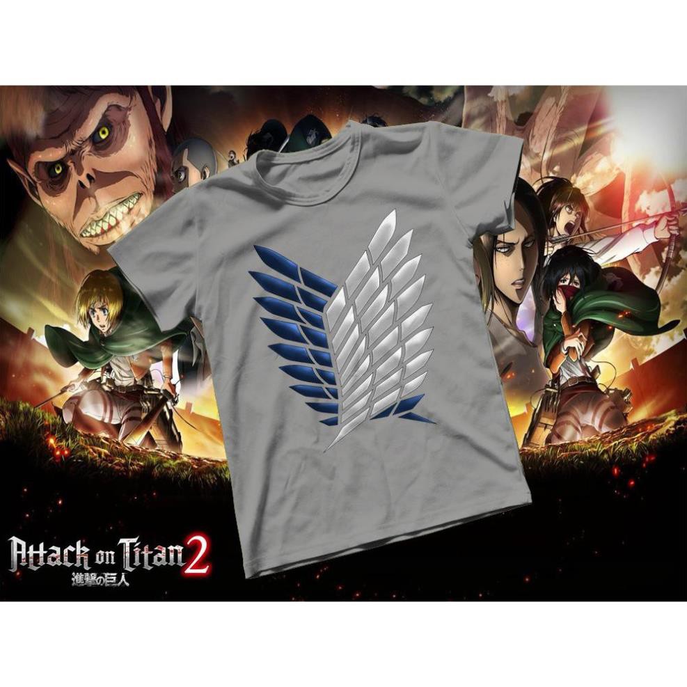 SALE- Áo thun Cotton Unisex - Anime - Attack on Titan - Biểu tượng cánh chim tự do - giá tốt nhất