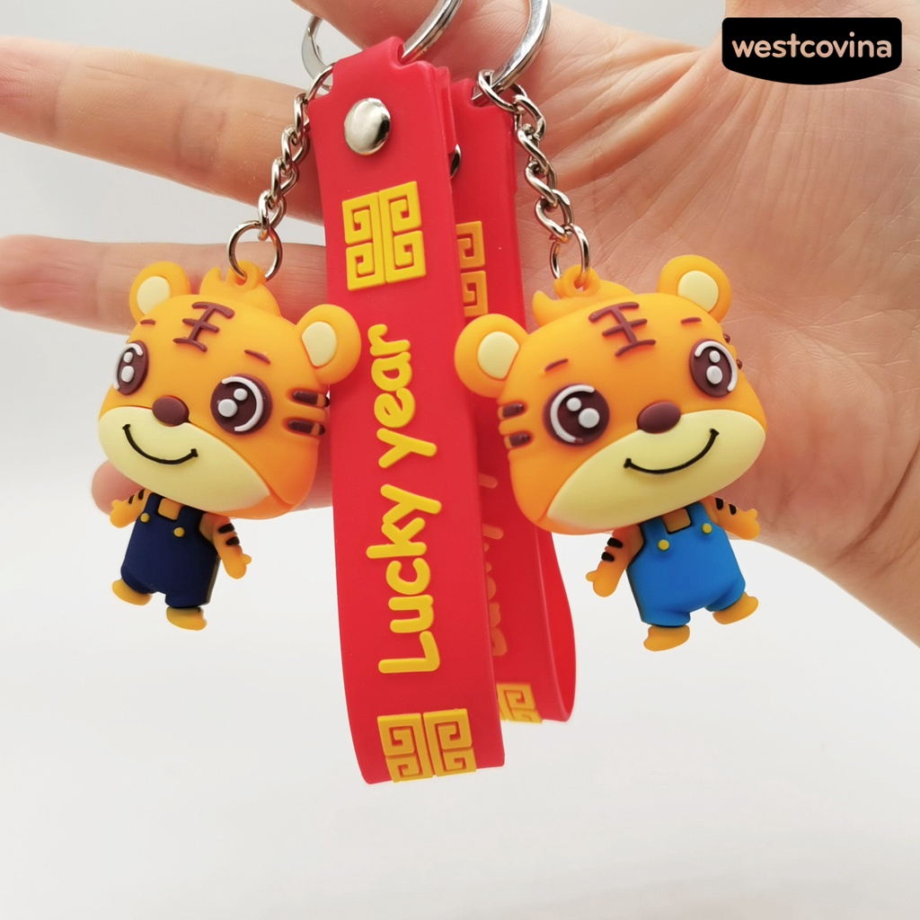 Móc khóa hình cọp may mắn phong cách truyền thống